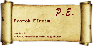 Prorok Efraim névjegykártya